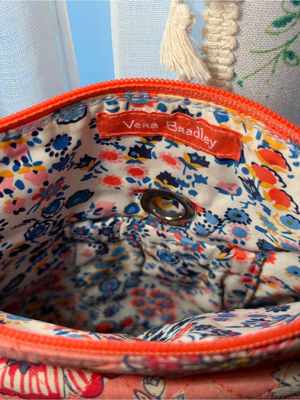 Vera Bradley Floral Crossbody Shoulder Bag in Coral Red